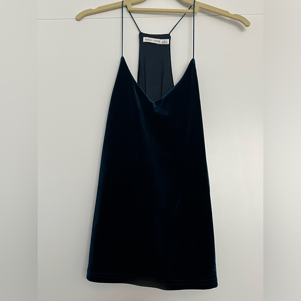 Velvet Navy Blue Racerback Tank Top
